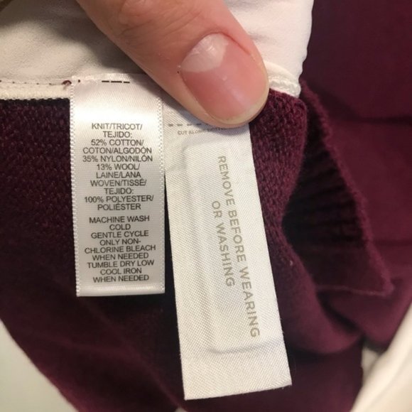 -AnnTayor LOFT RIbbed Red Mixed Media Knit Sweater - Picture 5 of 6